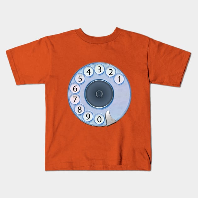 Rotary Telephone Dial Kids T-Shirt by Tapan